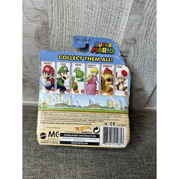 Hot Wheels Nintendo Super Mario Bros 2016 Luigi Character Car Version Ages 3+ - Picture 2 of 2